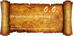 Oreskovics Orsolya névjegykártya